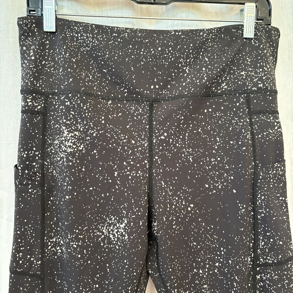 ZYIA Active Women's Black Reflective Pockets Tight Hi-Rise Leggings Size‎ 14-16